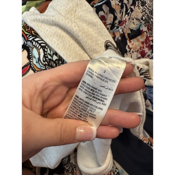 Chicos Sweater 2 Large Multicolor Pullover Artsy Ladies Floral Art to Wear - Picture 5 of 6